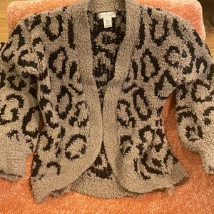 Rachel Zoe Cheetah Print Cover-Up; Size S, Tan & Black; Super comfy and warm!